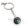 Heart-shaped Compass Keychain Alloy Mini Bag Charm Outdoor Adventure Gear Camping Backpack Gift for Hikers