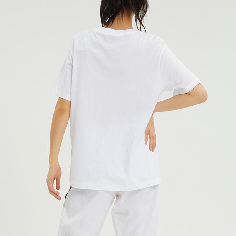 Nike Sportswear Embroidered Rose Logo Print Round Neck Short Sleeve T-Shirt Women Tops White DN5887-100