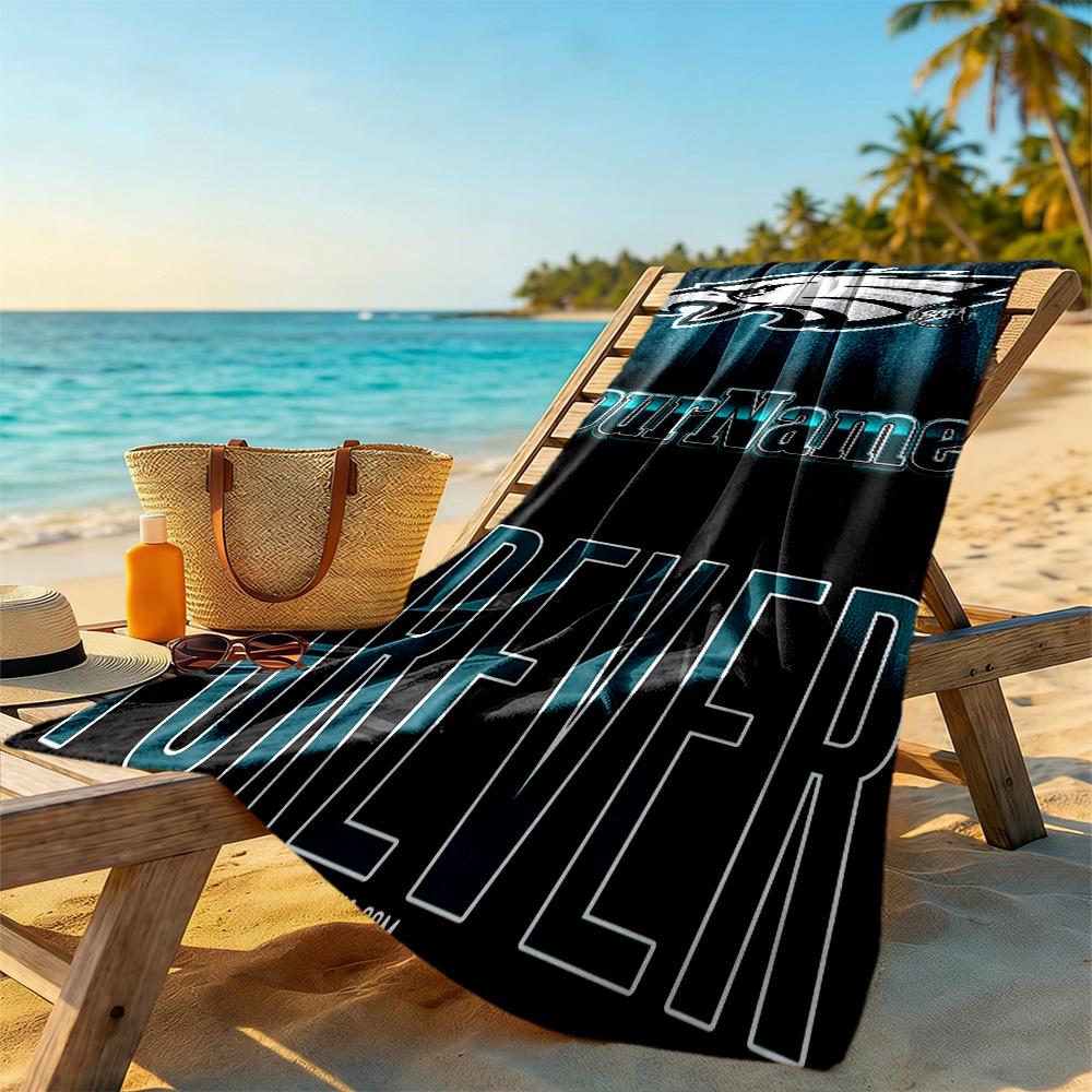 Philadelphia Eagles Personalized Text Beach Towel High Absorbency Quickdry Portable For Swimmingbeachcamping Travel Beach Accessoriesgym
