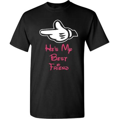 He's My Best Friend Adult Black T-Shirt Tee (Large)