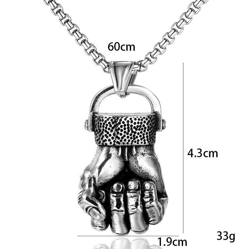 New Accessories European and American Fashion Gym Dumbbell Men's Titanium Steel Pendant Necklace