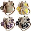Handmade Crochet Flower Tote Bag With Pu Material For Gift Giving And Casual Use