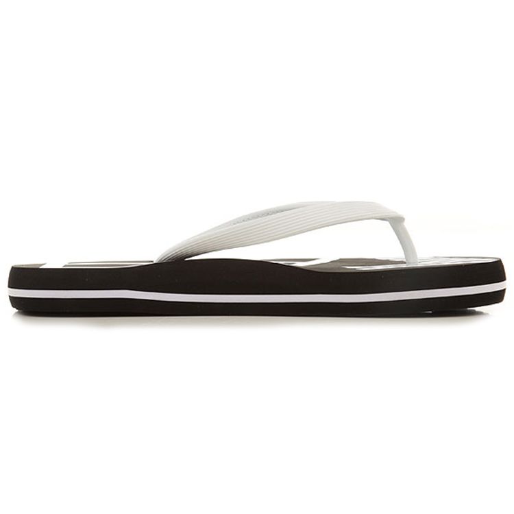 Emporio Armani Flat H-Shape Round Toe Rubber Flip Flops Unisex Footwear Black White XCQ004XK196A120