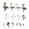 10pcs Tibetan Bronze Silver Color Pendants Antique Jewelry Making DIY Handmade Craft Flamingos Charms For Jewelry Making