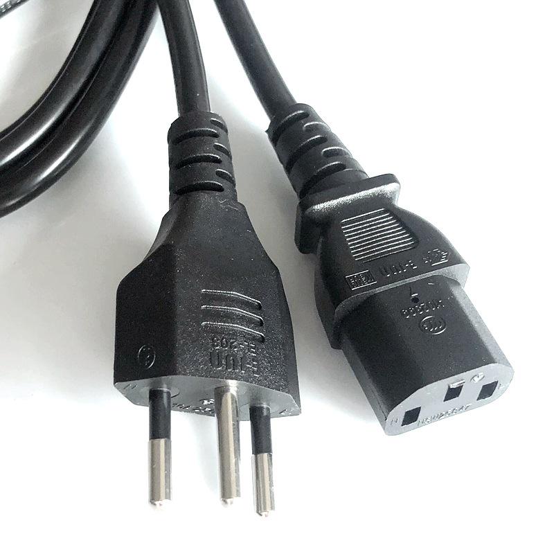 Swiss 3-Core Power Cord with C13 Connector, SEV Certified Extension Cord