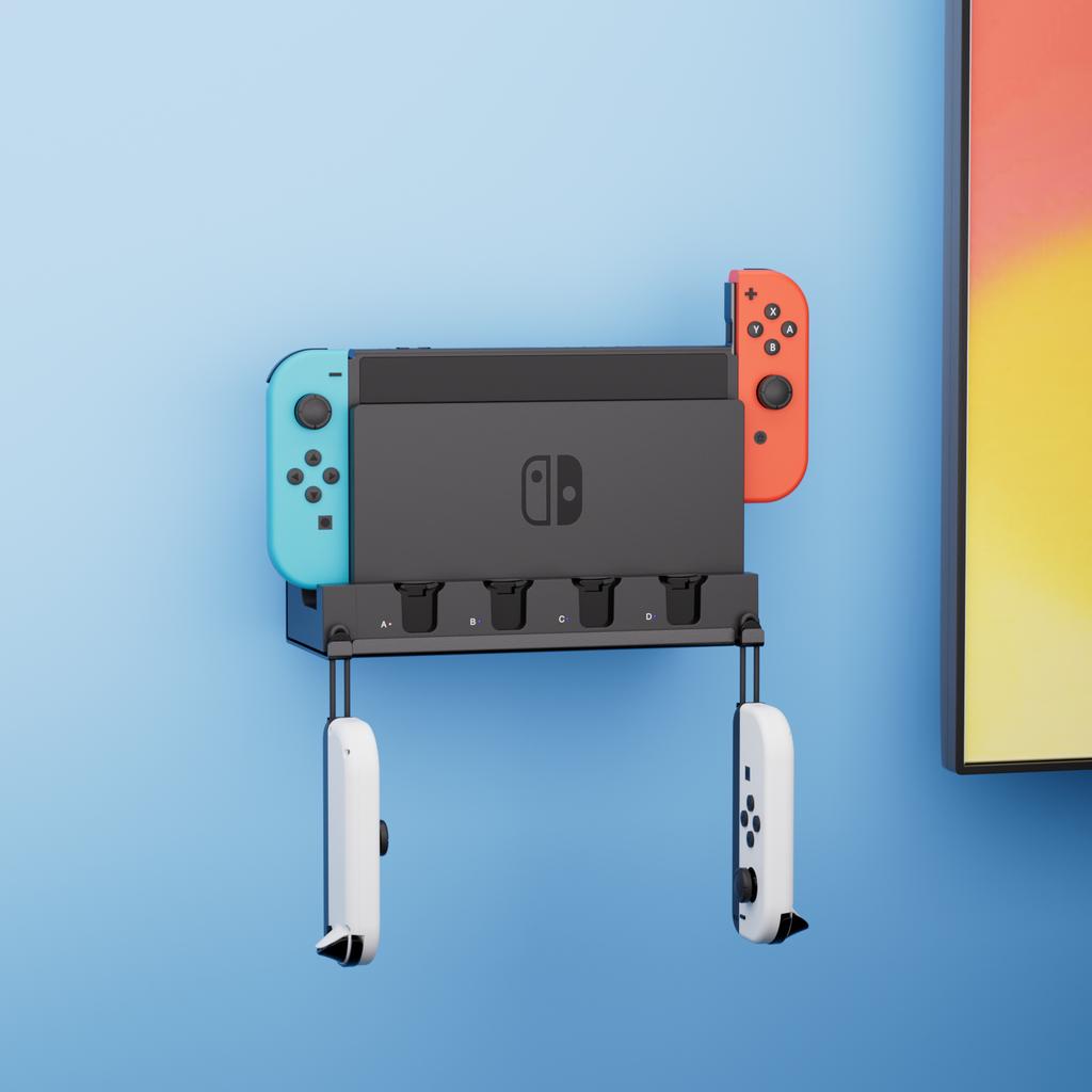 IPEGA PG-9186 Wall Mount Joycon Charging Dock Station for Switch&OLED with 28 Game Card Case, 6 Joy Con Controller Charger
