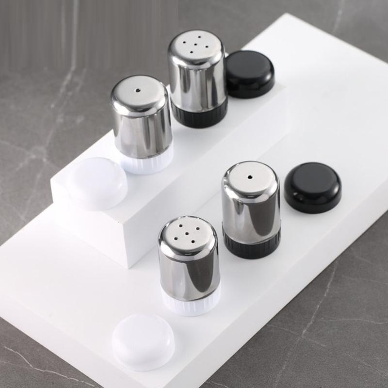 Nerezové dózy na koření, grilovací slánka, pepřová láhev na koření, domácí koření, úložná nádoba na kuchyňské doplňky