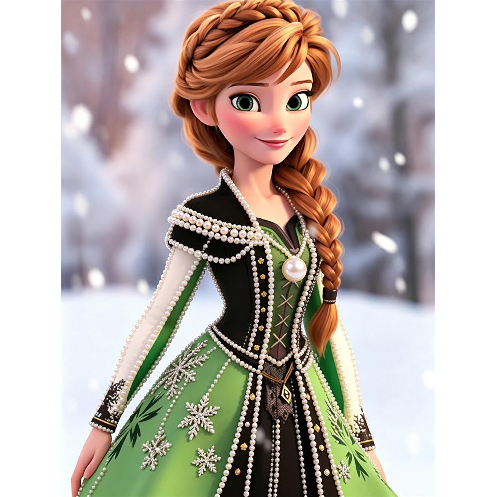 

Disney Pearl Painting Princess Anna DIY Pearl Art Pearl Painting Kit Pearl Art Painting Wall Suitable for Home Office Decoration Handmade Gifts 30x40