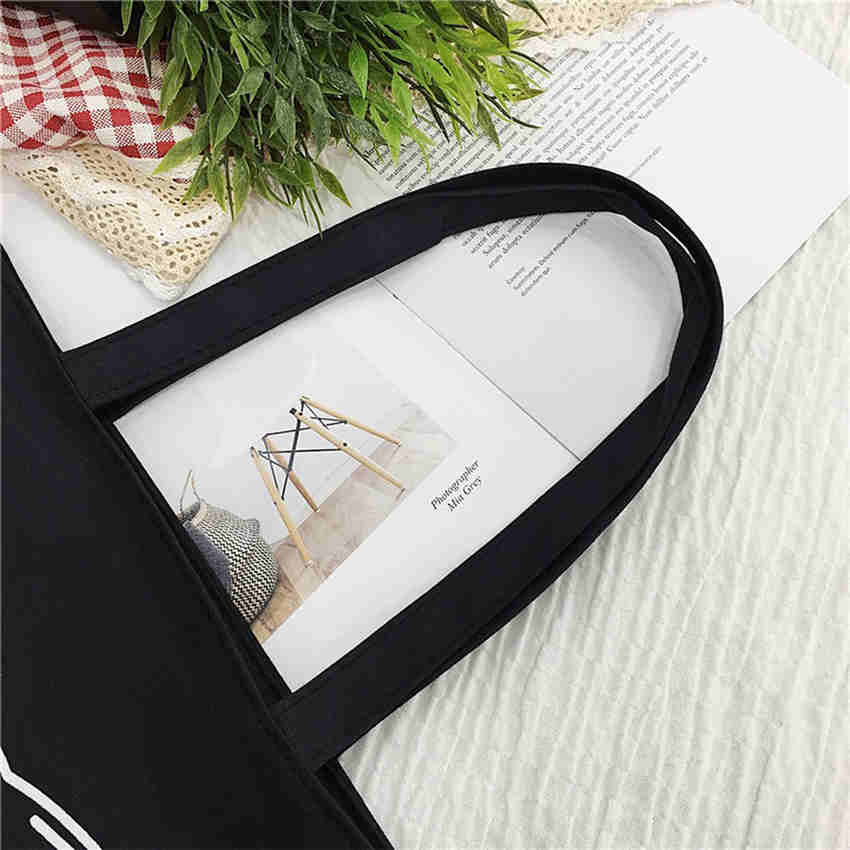 Ladies Canvas Handbags Cute Cat Pattern Shopping BagTravel Eco Reusable Shopper Bags
