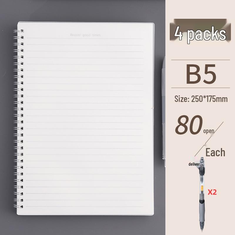 Student Notebook Set: A5 & B5 Thick Ruled Notebooks with Pocket Notepad