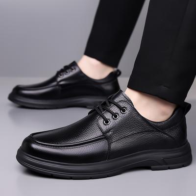 Men Oxford Business Shoes Leather Casual Soft Sole Lace-up Sneakers Luxury Middle-aged Old Man Dad Business Shoes