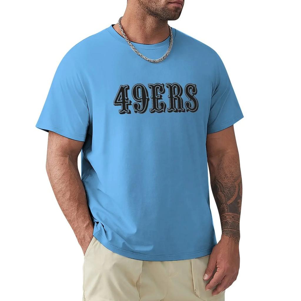 New Fashion Heavyweight Vintage Summer Round 49 Ers - 49ers Logo Cute Tops Customized T Shirts Shirts Graphic Tees Men Clothes