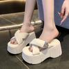 Small Thick-soled Heightening Slippers Women's 2025 New Summer Wear Explosion High-end Internet Celebrity Fashion Beach Shoes