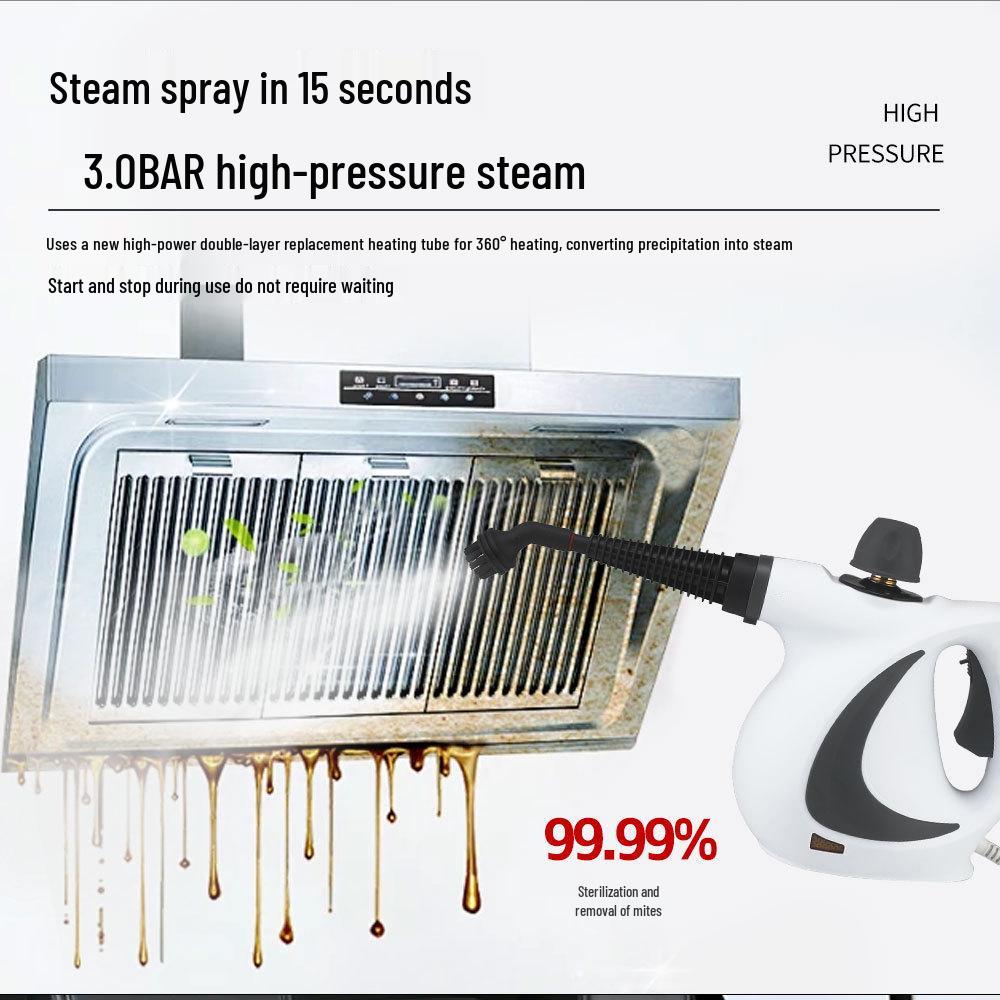 High-Pressure High-Temperature Steam Cleaner for Kitchen, Air Conditioner, Range Hood, Car, and Home Disinfection.