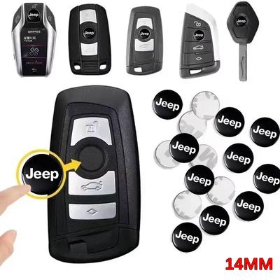 14MM Remote Car Key Stickers Emblem Accessories for JK Gladiator Compass Renegade Grand Cherokee Wrangler