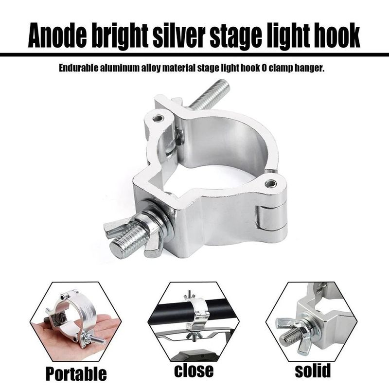 1Pcs Aluminum Alloy Stage Lights Truss Clamp Quick Release Clip Bracket DJ Light Clamps Silver 18-21mm 38-52mm Lamp Hanger Hooks