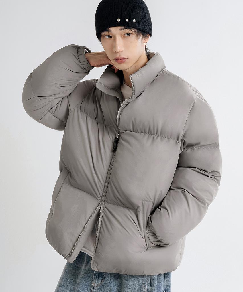 Lemain Second Essential 2-Way Oversized Puffer Short Padded Jacket [Grey]