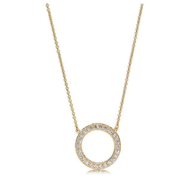 100% 925 Sterling Silver Pan Model Charm Necklace Female Heart Valentine's Day Heart-shaped Necklace Fashion Jewelry