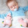 Soft Plush Stuffed Animal Teething Toy for Babies with Cracker Paper Teether and Texture Designs for Newborns Comfort