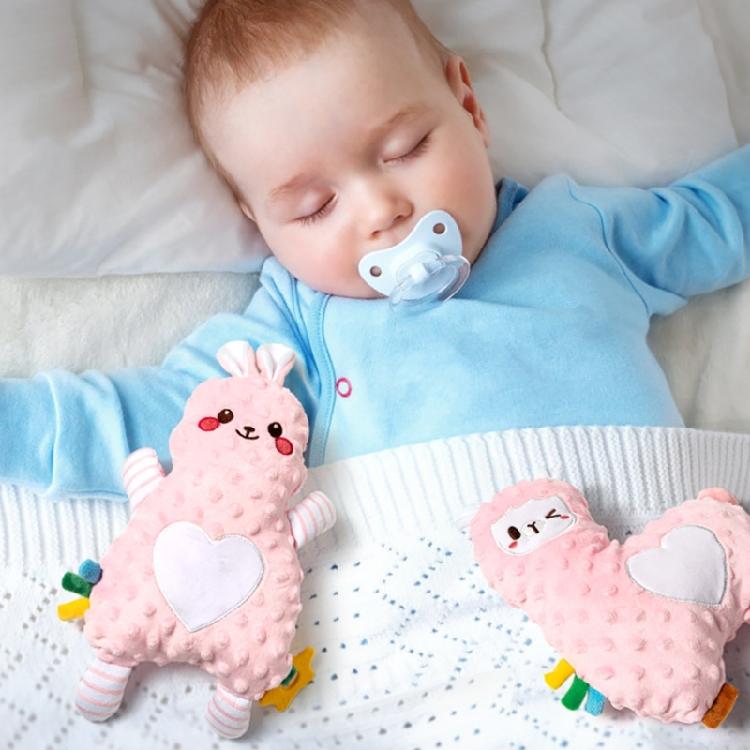 Soft Plush Stuffed Animal Teething Toy for Babies with Cracker Paper Teether and Texture Designs for Newborns Comfort