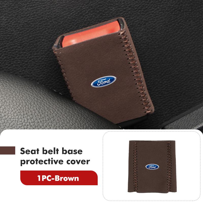 For Ford Car Seat Belt Buckle Clip Protector Suede Anti-Scratch Cover Auto Accessories Escort KA Flex Everest KA Expedition