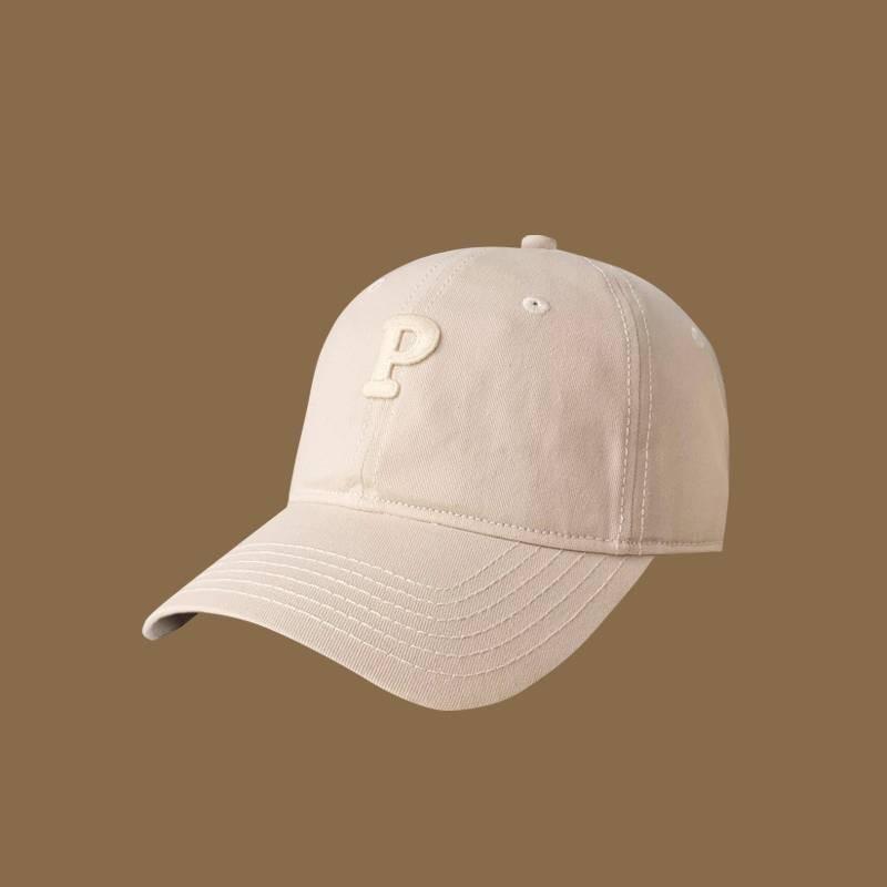 Korean Style Letter Baseball Cap Women Big Head Circumference Cap Simple Soft Top Sun Hat Men