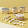 Set tacâmuri din oțel inoxidabil 304 Set veselă anti-opărire cu mâner Bol detașabil pentru copii Cupă pentru băut Articole de bucătărie
