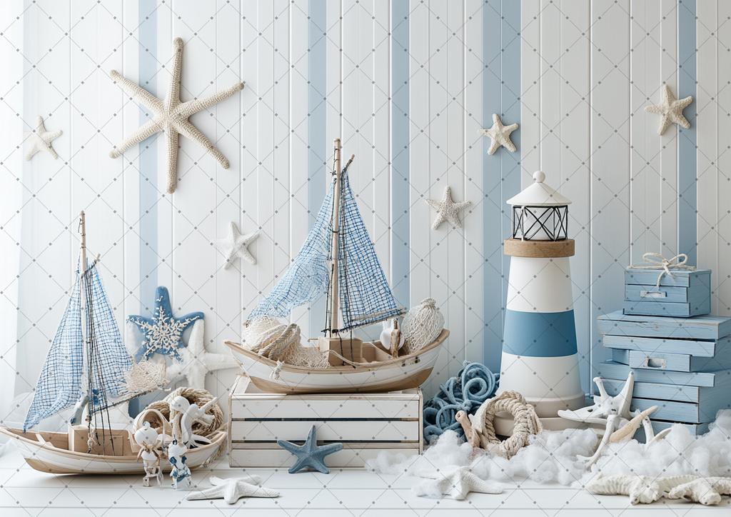 Piraten Segler Holzschiff Seestern Kulissen Fotografie Kinder Geburtstagsparty Navigation Blauer Himmel Ballon Dekoration Hintergrund Requisite