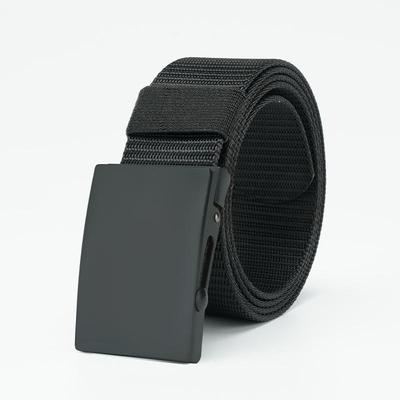 Cinturón de Lona para Hombre sin Agujeros con Hebilla Automática - Versátil Cinturón Casual de Nylon y Cuero para Jeans