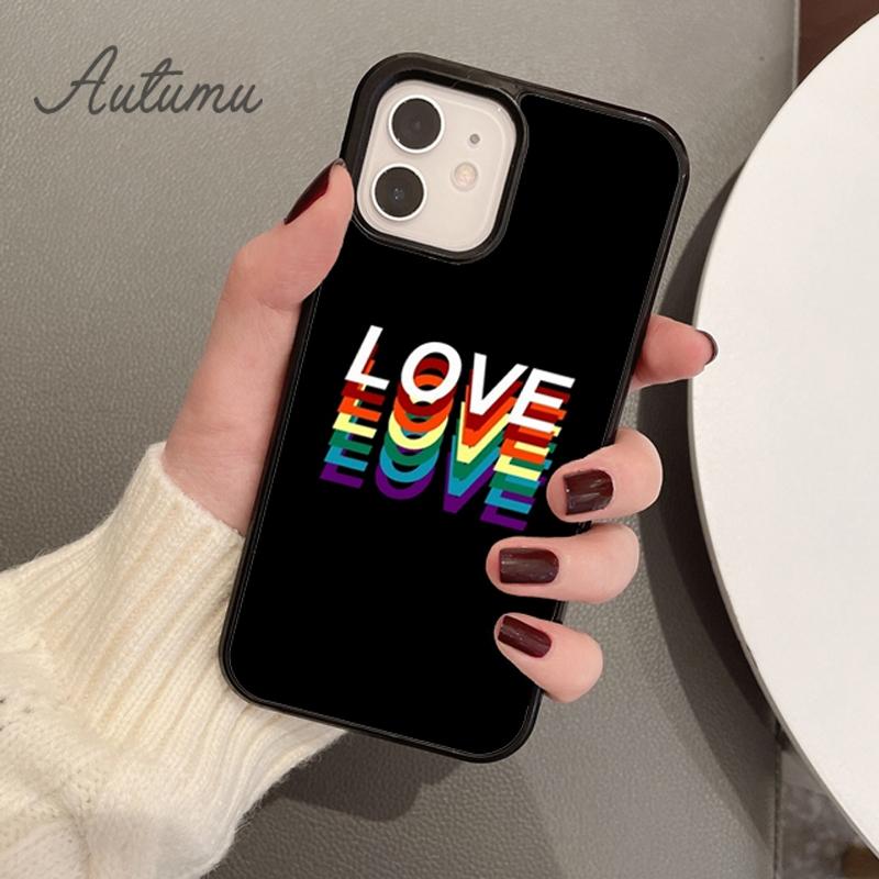 Gay Lesbian LGBT Rainbow Handyhülle für iPhone 11 12 13 14 Pro Max Mini X XR XS SE 2020 6S 7 8 Plus Samsung Galaxy S21 S22 Cover