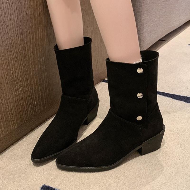 

Leopard Women Ankle Boots Designer New Pointed Toe Heeled Shoes 2025 Winter Goth Retro Woman Gladiator Boots Pumps Botas 43 чорний