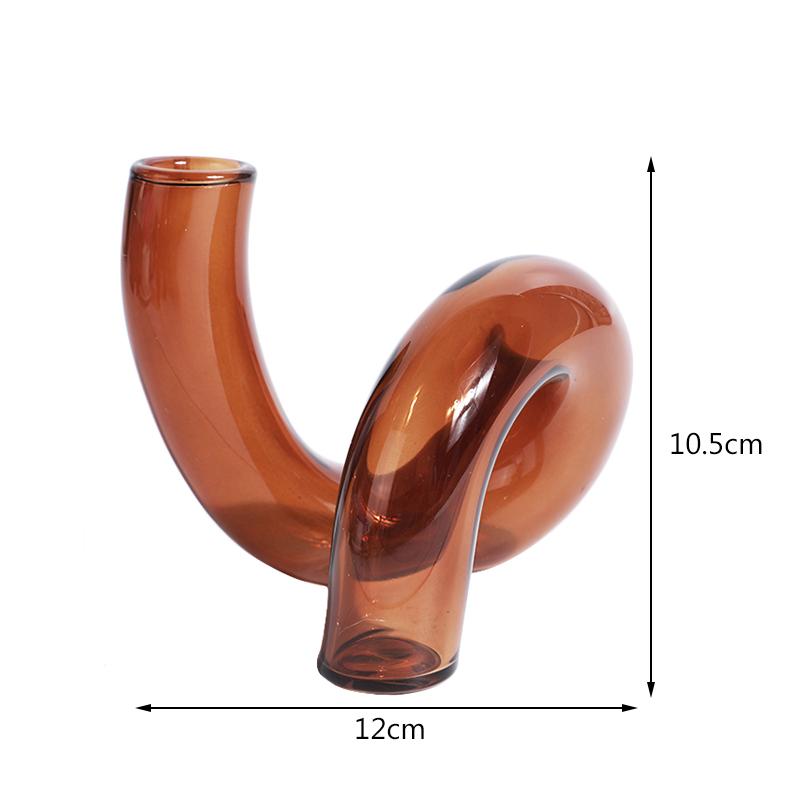 1pc Glass Vases Clear Flower Vase Candle Holders For Wedding Centerpieces Home Decoration Table Centerpieces Candlestick Holder