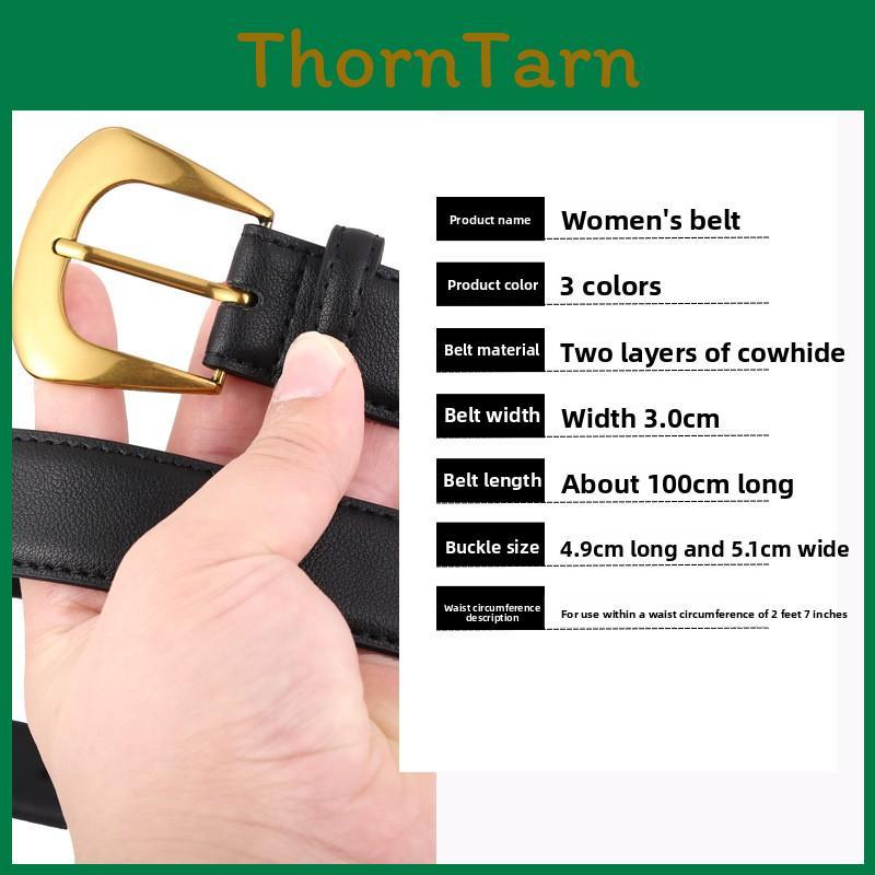 Womens Genuine Leather Belt With Pin Buckle For Casual Jeans Fashion Accessory