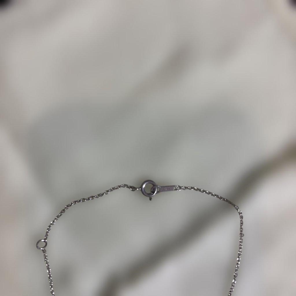 Used 4C Crystal Heart Necklace Silver LOVE Necklace