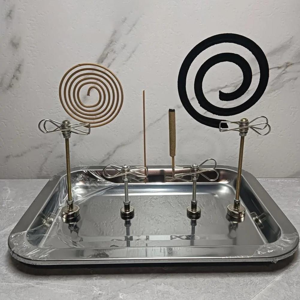 Magnetic Incense & Mosquito Coil Holder For Home Outdoor Camping Adjustable Angle Clamp Universal Moxa Stick Bracket