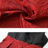 2026 Spring New Arrival Elegant V-neck Red and Black Patchwork Jacquard Wedding Party Dress