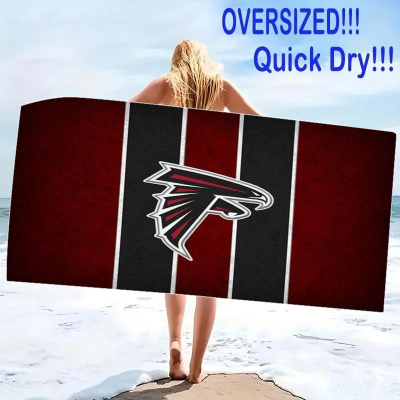 Atlanta Falcons Print Beach Towel, Large Soft Quick Dry Towel for Beach Camping Swimming