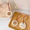 Boho Weave Sunflower Name Sticker Pendant Handmade Flower Name Tag Charm Bag Decoration Anti-Lost Mark Name Keyring Charms