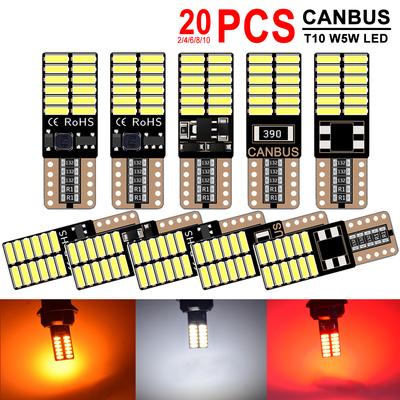 2-20 BUC 12V 24V T10 W5W Bec LED CANBUS pentru interior auto Dome Ușă Torpedou Portbagaj Placă de înmatriculare Lumini 4014-24SMD Alb Galben