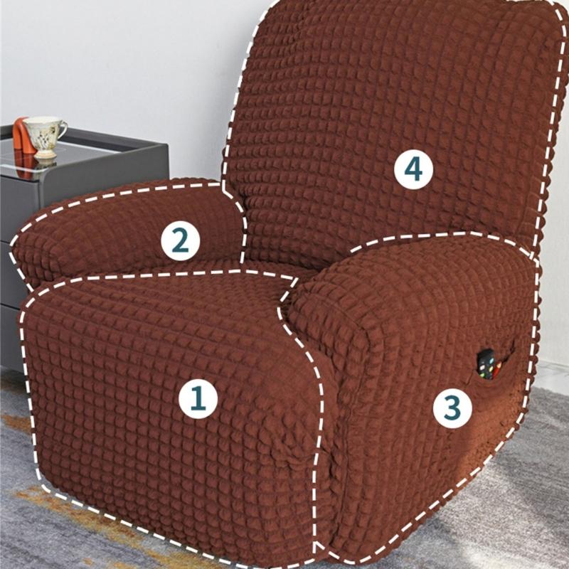 Elegant Elastic Bubble Grid Tub Single Armchair Cover with Armrests, Soft and Comfortable Single Seats Sofa Cover for Relaxation