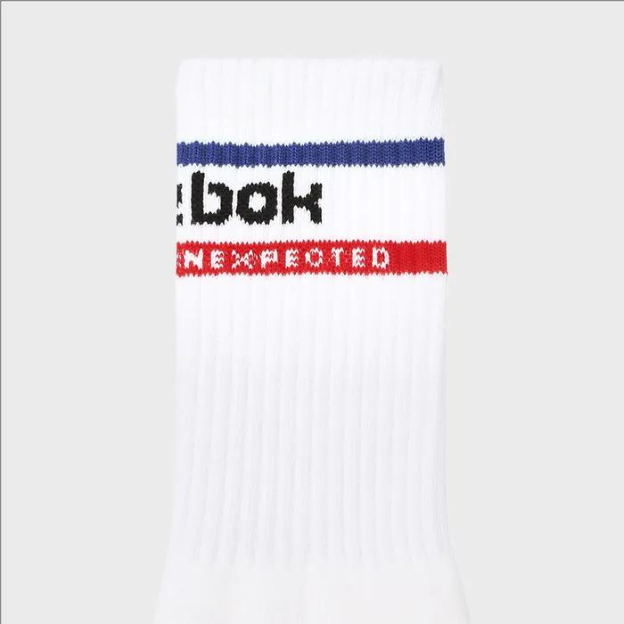 Graphic Long Socks - White