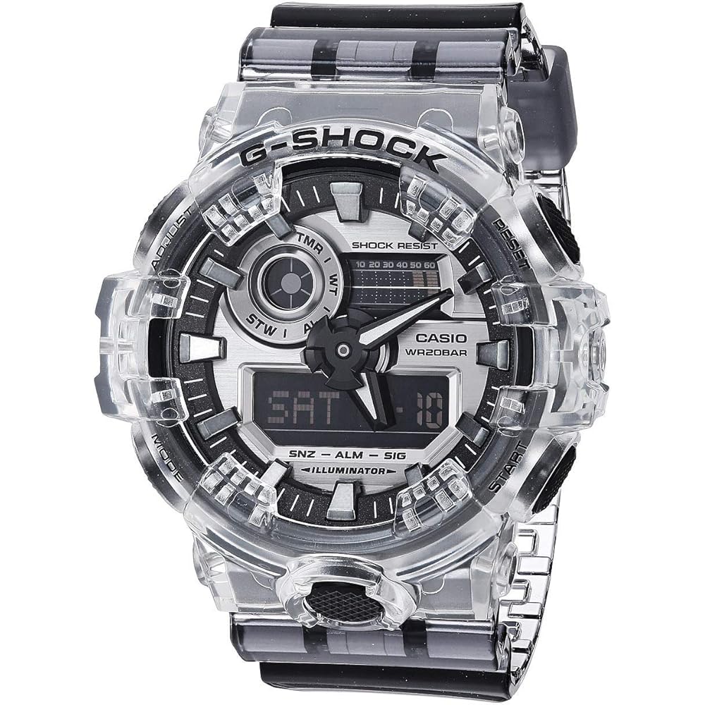 Casio G-Shock GA700SK-1A Clear Gray Digital Watch 1 Count Gray Black