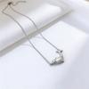 Fashion Elegant Whale Pendant Necklace Silver Copper Clavicle Chain Niche Light Luxury Zircon Pendant Daily