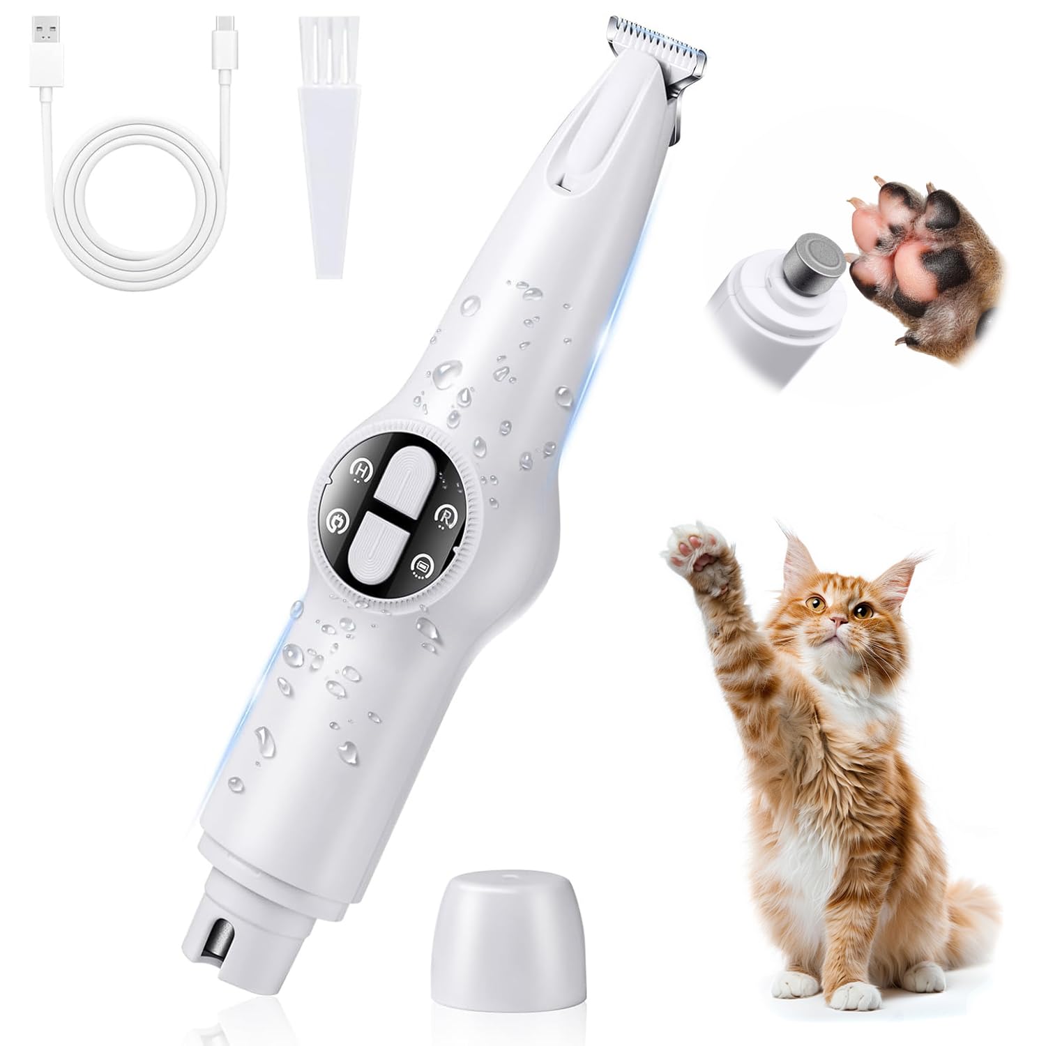 

Exclusive CHICHL Pet Pet Nail and Pet Groomer Shaving Nail LED 18mm Wide Electric Cat Hair Quiet and Cat Hair Quiet and Safe Compact Pet Trimmer for