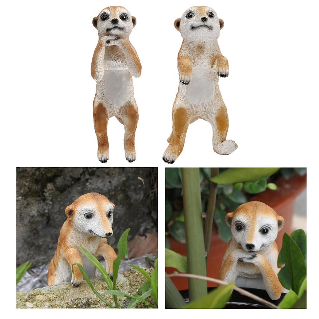 Meerkat Garden Animal Statue Garden Ornament for Home Office Balcony Porch