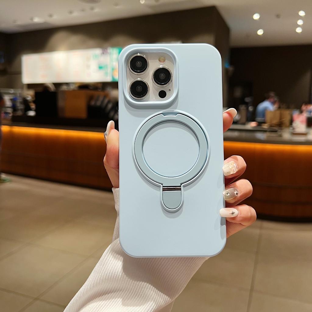 Applicable To Apple 16promax Mobile Phone Case Liquid Silicone Four-pack Magnetic Bracket IPhone 15 Protection Case