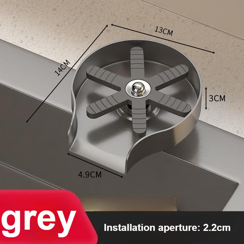 304 Stainless Steel Cup Rinser Cup Washer Commercial Rotary Press Sink Cup Flusher for Kitchen Bar Coffee Milk Tea Shop (grey,G1/2) серый