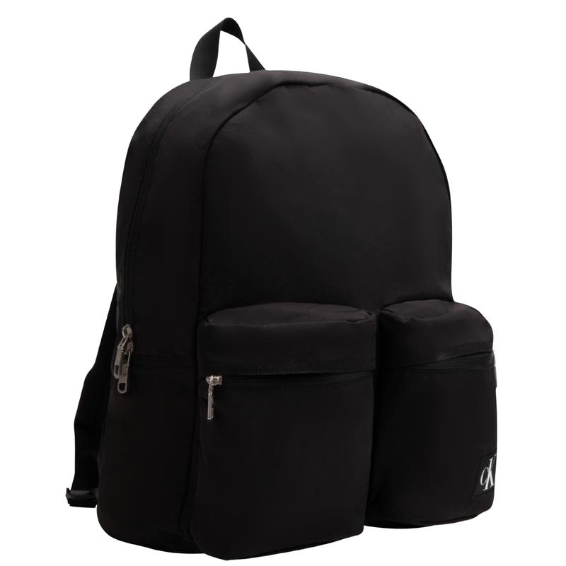 Calvin Klein Commuter Campus Style Multi-Pocket Simple Embroidered Label Fabric Backpack Men Backpack Space-Black HH3946-001