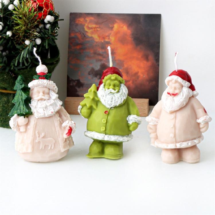 Silicone Molds Ornament Molds Santa Claus Theme Silicone Candle Molds Candle Making Supplies Silicone Texture for Candle