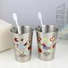 Cepillo de Dientes y Vaso para Enjuague Bucal Infantil de Acero Inoxidable 304, Lindo, Creativo, Anticaídas.